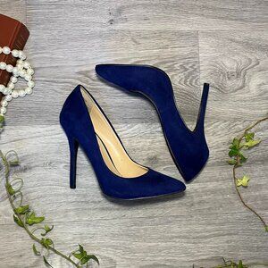 Blue Suede Cathy Jean Heels Size 7M